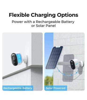 Reolink Wireless Solar & Battery Powered Security Camera with Smart Detection, 3W Argus Series B310 with Solar Panel