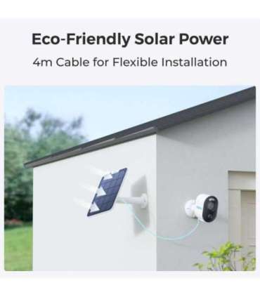 Reolink Wireless Solar & Battery Powered Security Camera with Smart Detection, 3W Argus Series B310 with Solar Panel