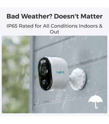 Reolink Wireless Solar & Battery Powered Security Camera with Smart Detection, 3W Argus Series B310 with Solar Panel