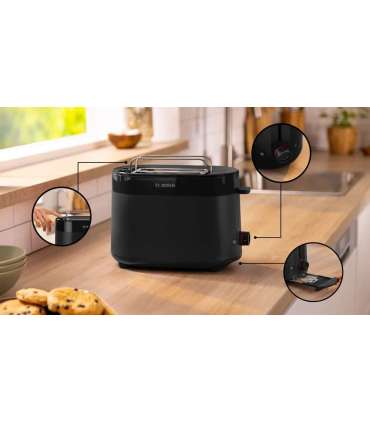 Bosch Compact Toaster TAT2M123 MyMoment Power 950 W Number of slots 2 Housing material Plastic Black