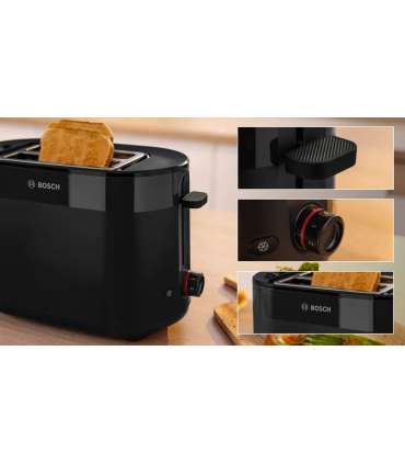 Bosch Compact Toaster TAT2M123 MyMoment Power 950 W Number of slots 2 Housing material Plastic Black