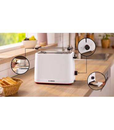 Bosch Compact Toaster TAT3M121 MyMoment Number of slots 2 Housing material Plastic White