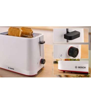 Bosch Compact Toaster TAT3M121 MyMoment Number of slots 2 Housing material Plastic White