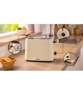 Bosch Compact Toaster TAT3M127 MyMoment Number of slots 2 Housing material Plastic Beige