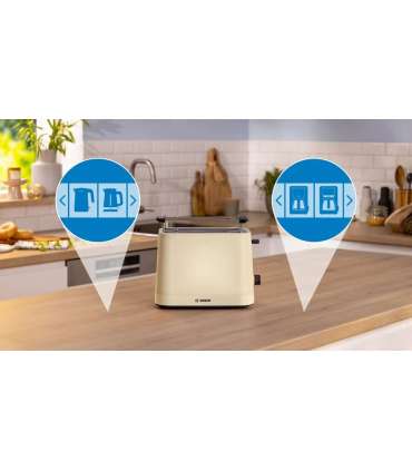 Bosch Compact Toaster TAT3M127 MyMoment Number of slots 2 Housing material Plastic Beige