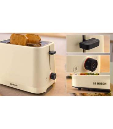 Bosch Compact Toaster TAT3M127 MyMoment Number of slots 2 Housing material Plastic Beige