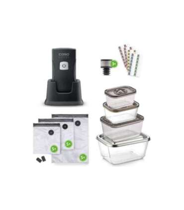 Caso Professional Hand Vacuum Sealer with Accessories Vacu OneTouch Pro Set Power 20 W Black