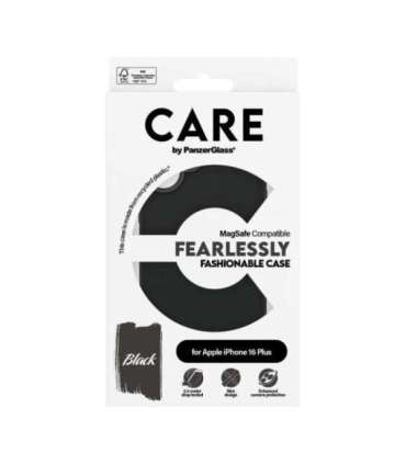 CARE by PanzerGlass Case Fashion Back protection Apple iPhone 16 Plus Recycled plastic Black MagSafe