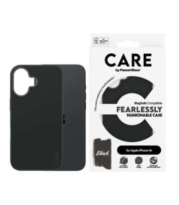 CARE Fashionable Case Back cover Apple iPhone 16 Recycled plastic Black MagSafe