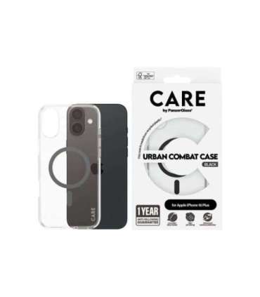 CARE by PanzerGlass Case Flagship Back protection Apple iPhone 16 Plus Recycled plastic Transparent/Black |