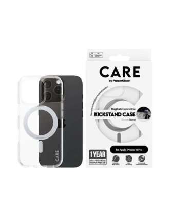 CARE Feature Case Back cover Apple iPhone 16 PRO Recycled plastic Silver Kickstand & MagSafe