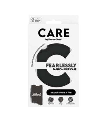 CARE by PanzerGlass Case Fashion Back protection Apple iPhone 16 Plus Recycled plastic Black