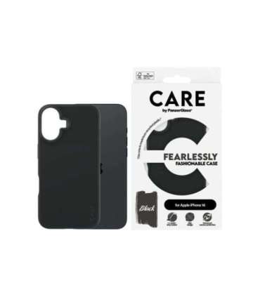 CARE Fashionable Case Back cover Apple iPhone 16 Recycled plastic Black
