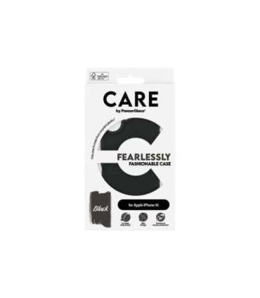 CARE Fashionable Case Back cover Apple iPhone 16 Recycled plastic Black