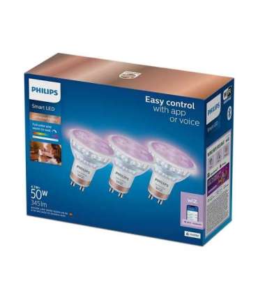 WiZ Philips Smart WiFi Spot PAR16 RGB, 3pcs GU10 4.7 W Full colour