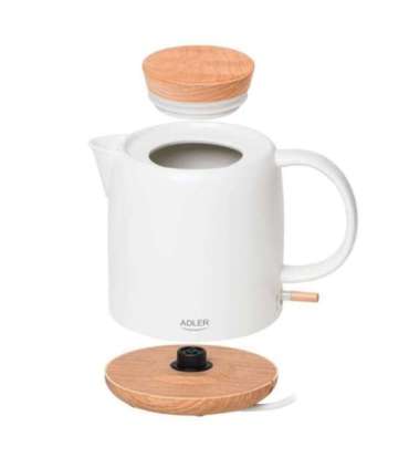 Adler Electric Kettle AD 1304 Electric 1200 W 1 L Ceramic 360° rotational base White