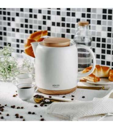 Adler Electric Kettle AD 1304 Electric 1200 W 1 L Ceramic 360° rotational base White