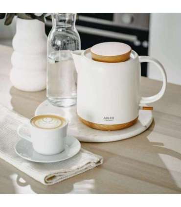 Adler Electric Kettle AD 1304 Electric 1200 W 1 L Ceramic 360° rotational base White