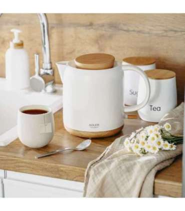 Adler Electric Kettle AD 1304 Electric 1200 W 1 L Ceramic 360° rotational base White