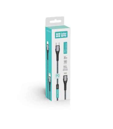ColorWay Cable Type-C - Apple Lightning (PD Fast Charging) 3.0А (30W), 1m CW-CBPDCL033-GR