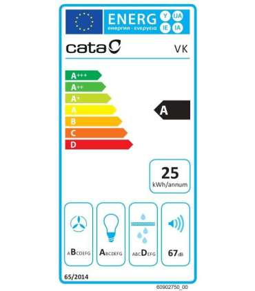 CATA Hood VK 6000 X Wall mounted Energy efficiency class A Width 60 cm 395 m³/h Mechanical control LED |