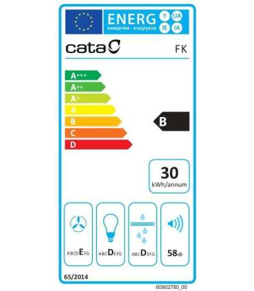CATA Hood FK SLIM 6000 X Conventional Energy efficiency class B Width 60 cm 162 m³/h Mechanical LED |