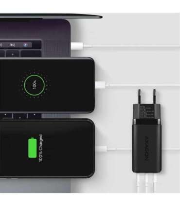 AXAGON GaN wallcharger 3x port (USB-A + 2x USB-C), 65W ACU-DPQ65