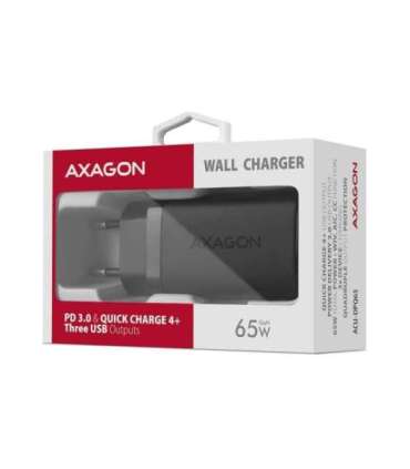 AXAGON GaN wallcharger 3x port (USB-A + 2x USB-C), 65W ACU-DPQ65