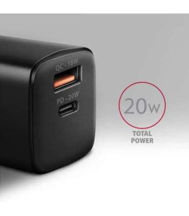 AXAGON Wallcharger 2x port (USB-A + USB-C), 20W ACU-PQ20