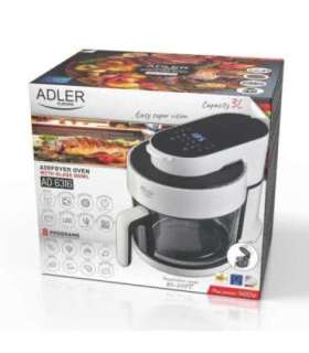 Adler Air Fryer Oven with Glass Bowl AD 6316 Power 1200 W Capacity 3 L Convection White/Black