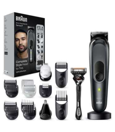 Braun 17-in-1 Multi-grooming Style Kit MGK7491 Cordless Number of length steps 13 Grey