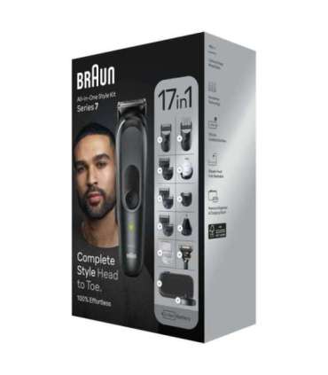 Braun 17-in-1 Multi-grooming Style Kit MGK7491 Cordless Number of length steps 13 Grey