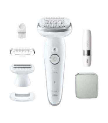 Braun Epilator SES9-341 Silk-épil 9 Operating time (max) 50 min Number of power levels 2 Wet & Dry White