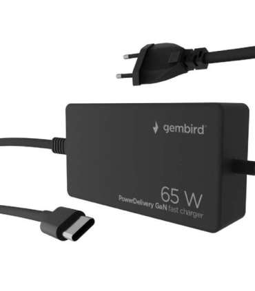 Cablexpert 65 W PowerDelivery GaN USB Type-C Fast Charger NPA-AC-PDQC65-01