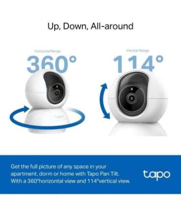 TP-LINK Pan/Tilt AI Home Security Wi-Fi Camera Tapo C230 Tabletop or Ceiling-Mounted 5 MP 4mm/F2.0 H.264 |