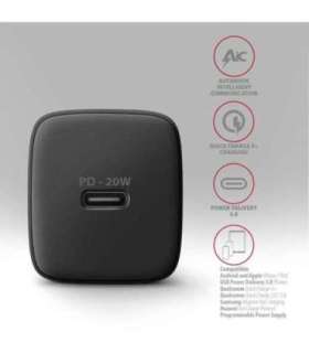 AXAGON Wallcharger 1x port USB-C, PD3.0/PPS/QC4+/AFC/FCP/Apple, 20W ACU-PD20