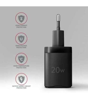AXAGON Wallcharger 1x port USB-C, PD3.0/PPS/QC4+/AFC/FCP/Apple, 20W ACU-PD20