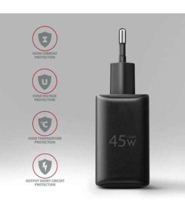 AXAGON GaN wallcharger 2x port (USB-A + USB-C), PD3.0/PPS/QC4+/SFC2.0/AFC/SCP/FCP/Apple, 45W ACU-PQ45