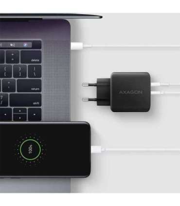 AXAGON GaN wallcharger 2x port (USB-A + USB-C), PD3.0/PPS/QC4+/SFC2.0/AFC/SCP/FCP/Apple, 45W ACU-PQ45