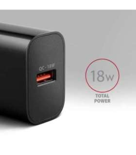 AXAGON Wallcharger 1x port USB-A, QC3.0/AFC/FCP/Apple, 18W ACU-QC18
