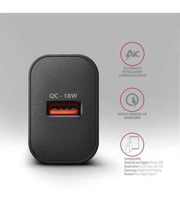AXAGON Wallcharger 1x port USB-A, QC3.0/AFC/FCP/Apple, 18W ACU-QC18