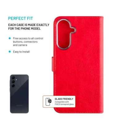 Fixed Opus Book Case Samsung Galaxy A36 5G/A56 5G Leather Red