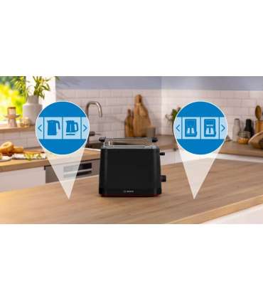 Bosch Compact Toaster TAT3M123 MyMoment Power 950 W Number of slots 2 Housing material Plastic Black