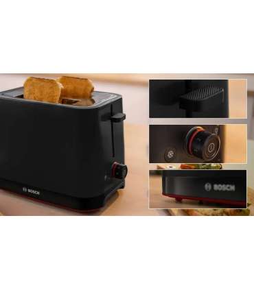 Bosch Compact Toaster TAT3M123 MyMoment Power 950 W Number of slots 2 Housing material Plastic Black