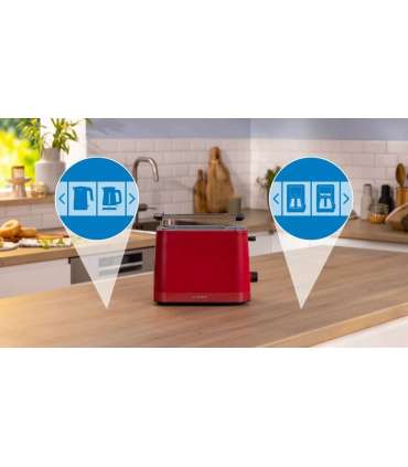 Bosch Compact Toaster TAT3M124 MyMoment Number of slots 2 Housing material Plastic Red