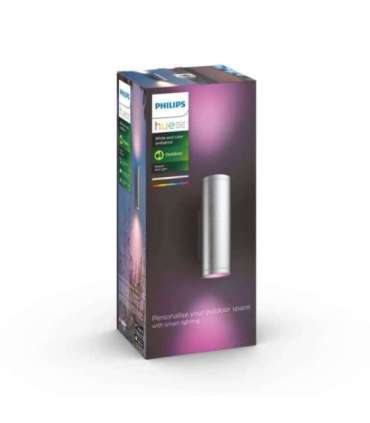Philips Hue WCA Appear Outdoor Wall Lantern, Inox 8 W 2000-6500 Hue White Colour Ambiance