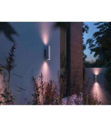 Philips Hue WCA Appear Outdoor Wall Lantern, Inox 8 W 2000-6500 Hue White Colour Ambiance