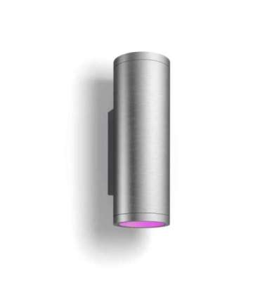 Philips Hue WCA Appear Outdoor Wall Lantern, Inox 8 W 2000-6500 Hue White Colour Ambiance