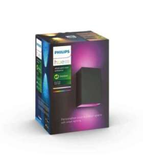 Philips Hue WCA Resonate Outdoor Wall Lantern, Black 8 W 2000-6500 Hue White Colour Ambiance
