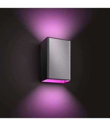 Philips Hue WCA Resonate Outdoor Wall Lantern, Inox 8 W 2000-6500 Hue White Colour Ambiance